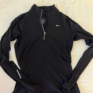 Black Nike dry fit  half zip with reflective trims size small